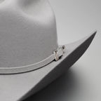Men’s Rodeo Cartie T50X Julion Style Texana Cowboy Felt Hat - Silver