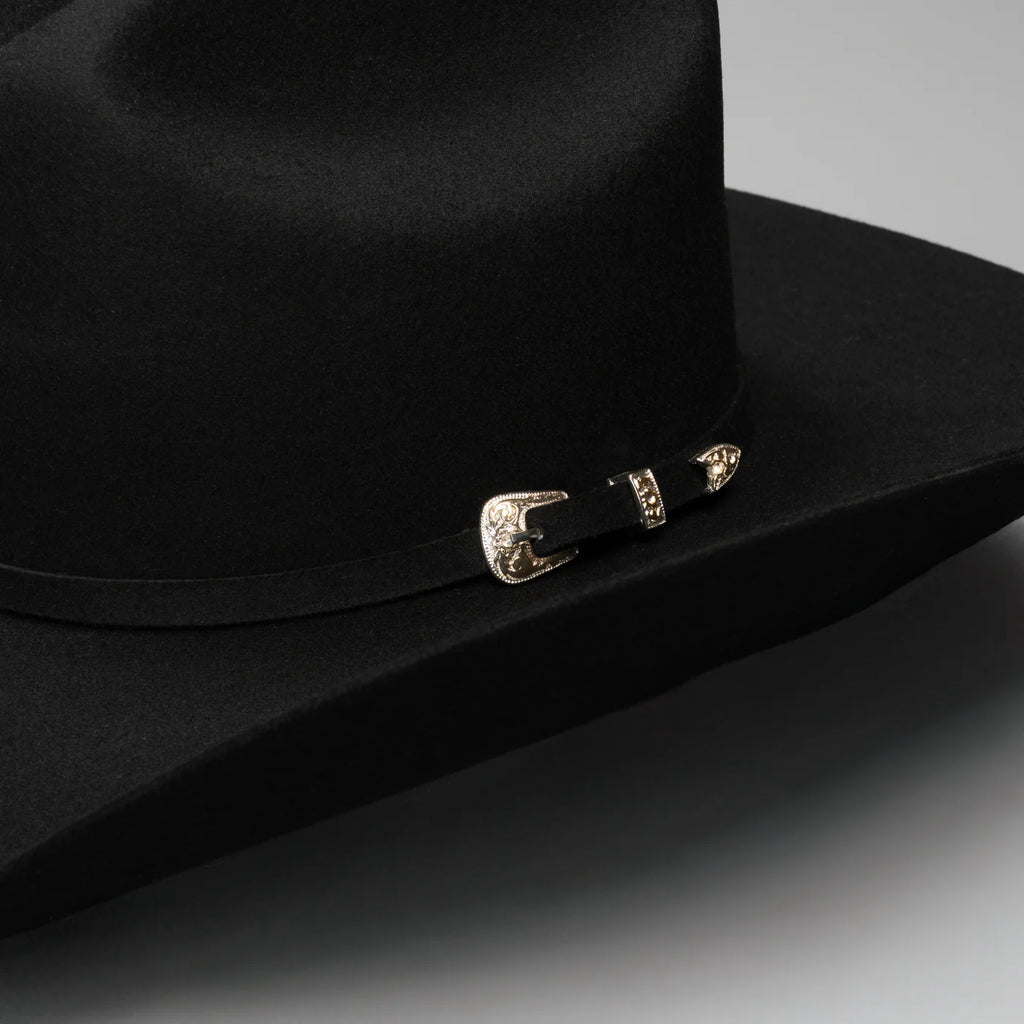 Men’s Rodeo Cartie JB 50X Texas Style Texana Cowboy Felt Hat - Black