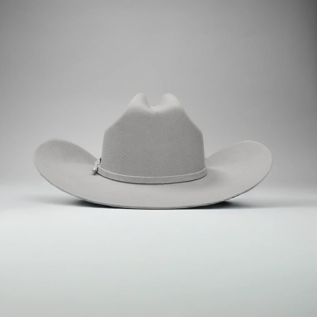 Men’s Rodeo Cartie JB 50X Texas Style Texana Cowboy Felt Hat - Silver