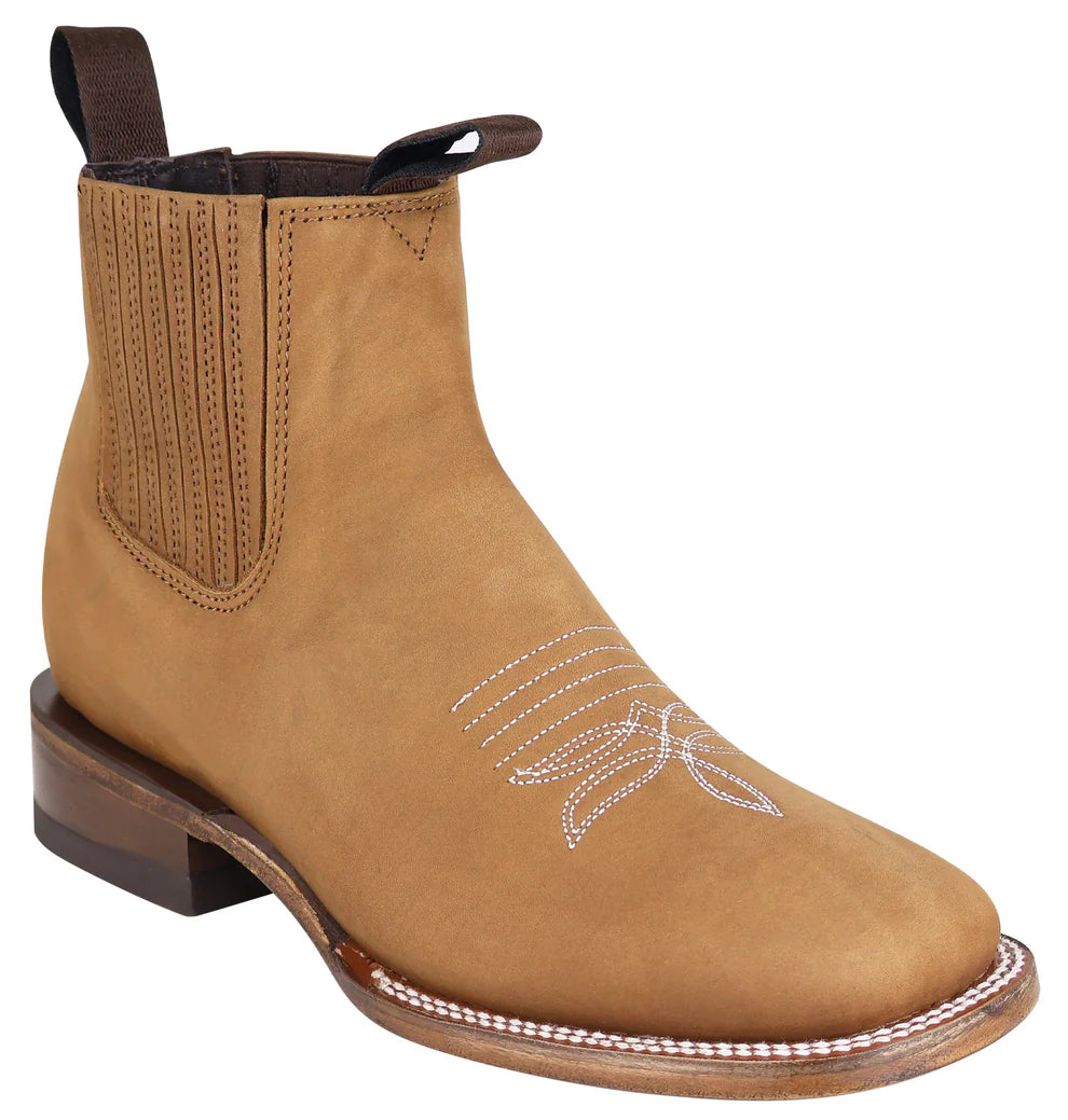 Women´s Silverton Jenny All Leather Wide Square Toe Short Boots-Tobacco