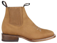 Women´s Silverton Jenny All Leather Wide Square Toe Short Boots-Tobacco