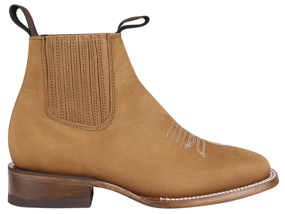 Women´s Silverton Jenny All Leather Wide Square Toe Short Boots-Tobacco