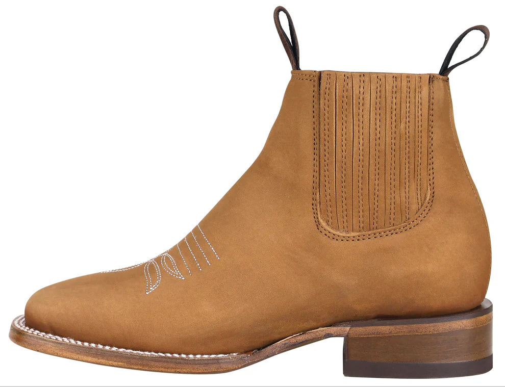 Women´s Silverton Jenny All Leather Wide Square Toe Short Boots-Tobacco