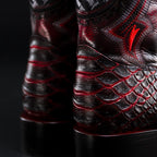 Close-up of genuine python snakeskin leather texture