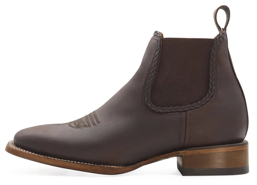 Women´s Silverton Ellie All Leather Wide Square Toe Short Boots-Brown