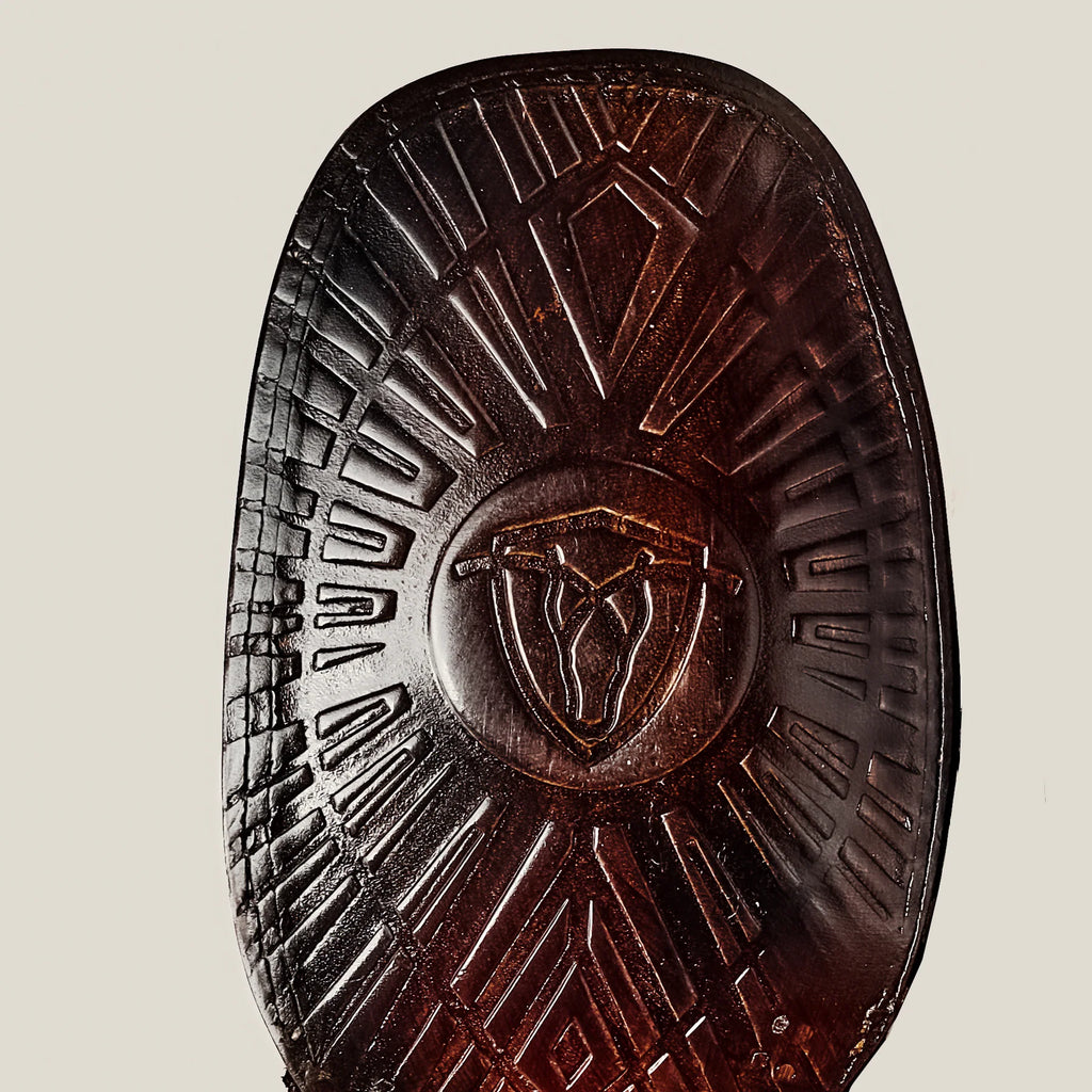 Durable sole on men’s pirarucu square toe cowboy boots