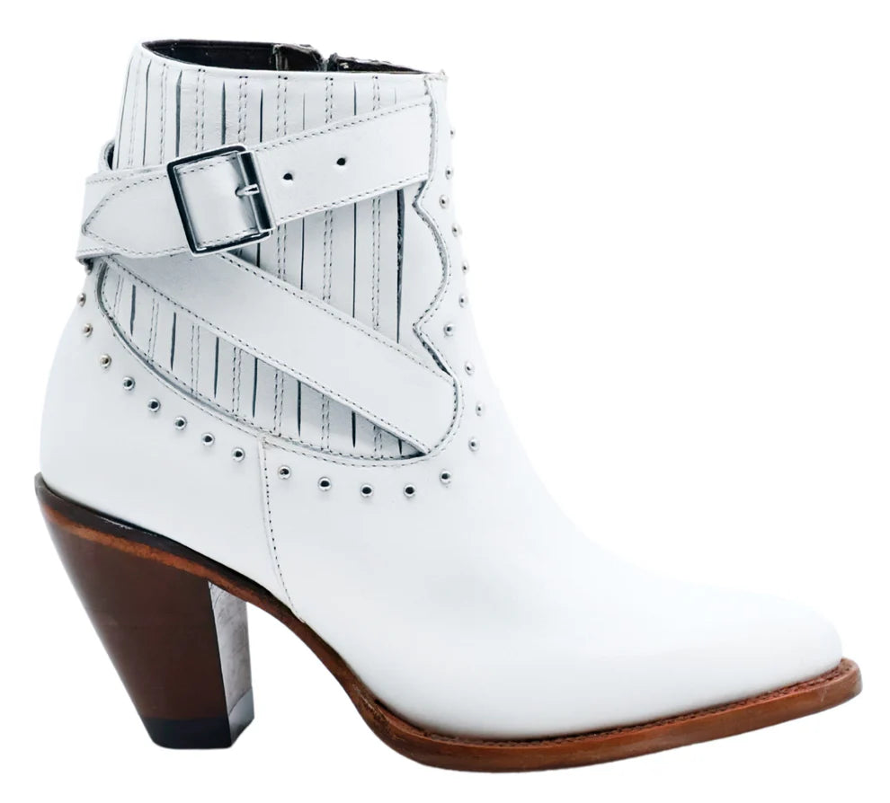 Women´s Silverton Morgan All Leather Snip Toe Short Boots-White