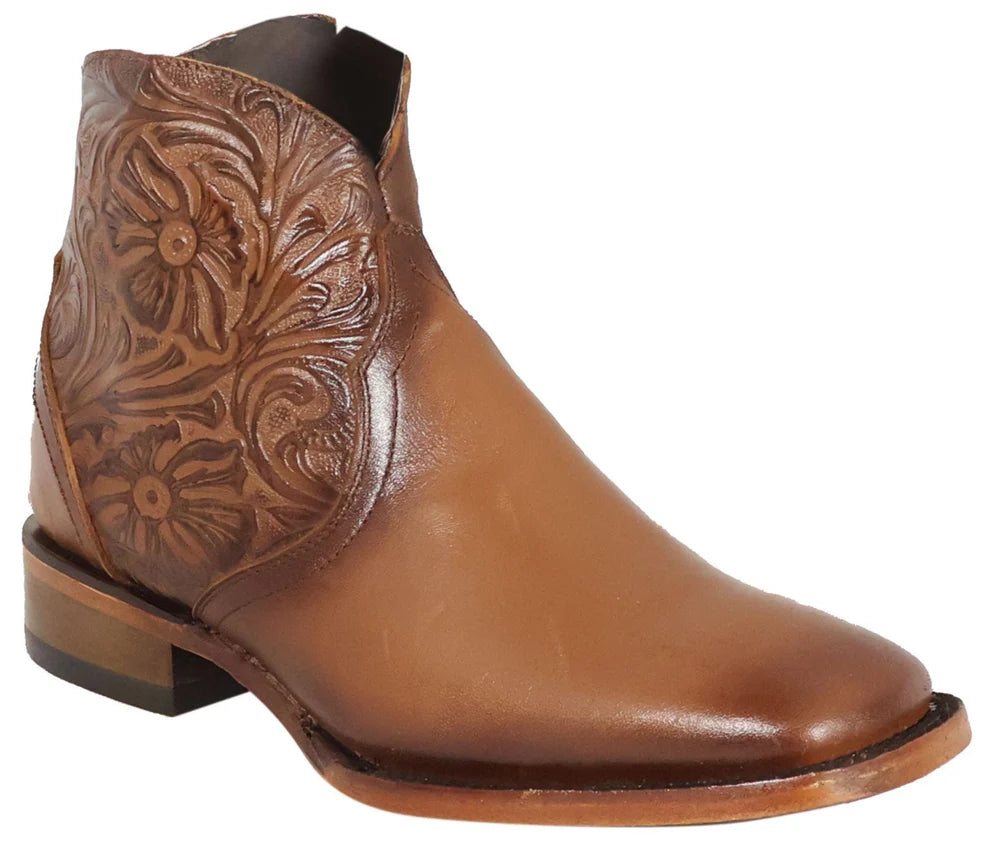 Women´s Silverton Nelly All Leather Wide Square Toe Short Boots-Honey