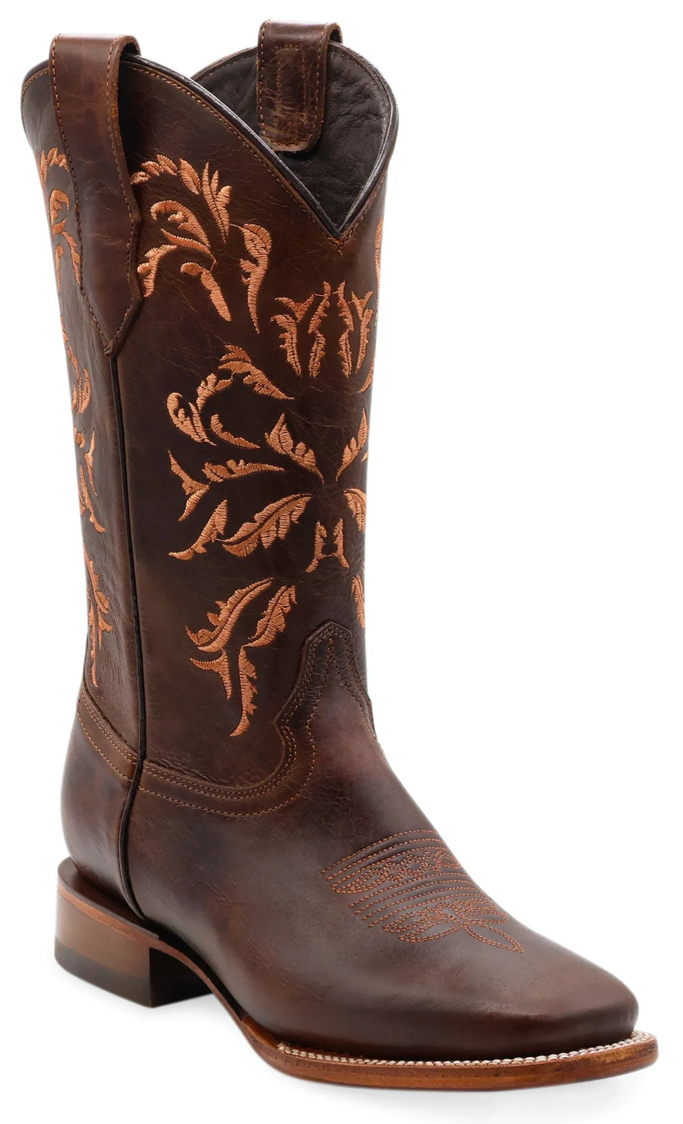 Women´s Silverton Olivia All Leather Wide Square Toe Boots-Honey