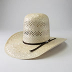 Tombstone Open Crown Sisol Vented Style Western Cowboy Shantung Straw Hat