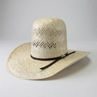 Tombstone Open Crown Sisol Vented Style Western Cowboy Shantung Straw Hat