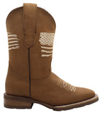 Women´s Silverton Patriot Lady All Leather Wide Square Toe Boots-Tobacco