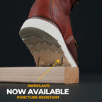 Patron Men’s Lace-Up Work Boots, Leather with Puncture-Resistant Wedge Sole, Moc Toe - Light Brown