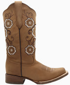 Women´s Silverton Linda All Leather Square Toe Boots-Tobacco