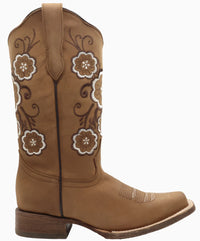 Women´s Silverton Linda All Leather Square Toe Boots-Tobacco