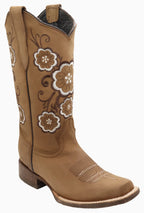 Women´s Silverton Linda All Leather Square Toe Boots-Tobacco
