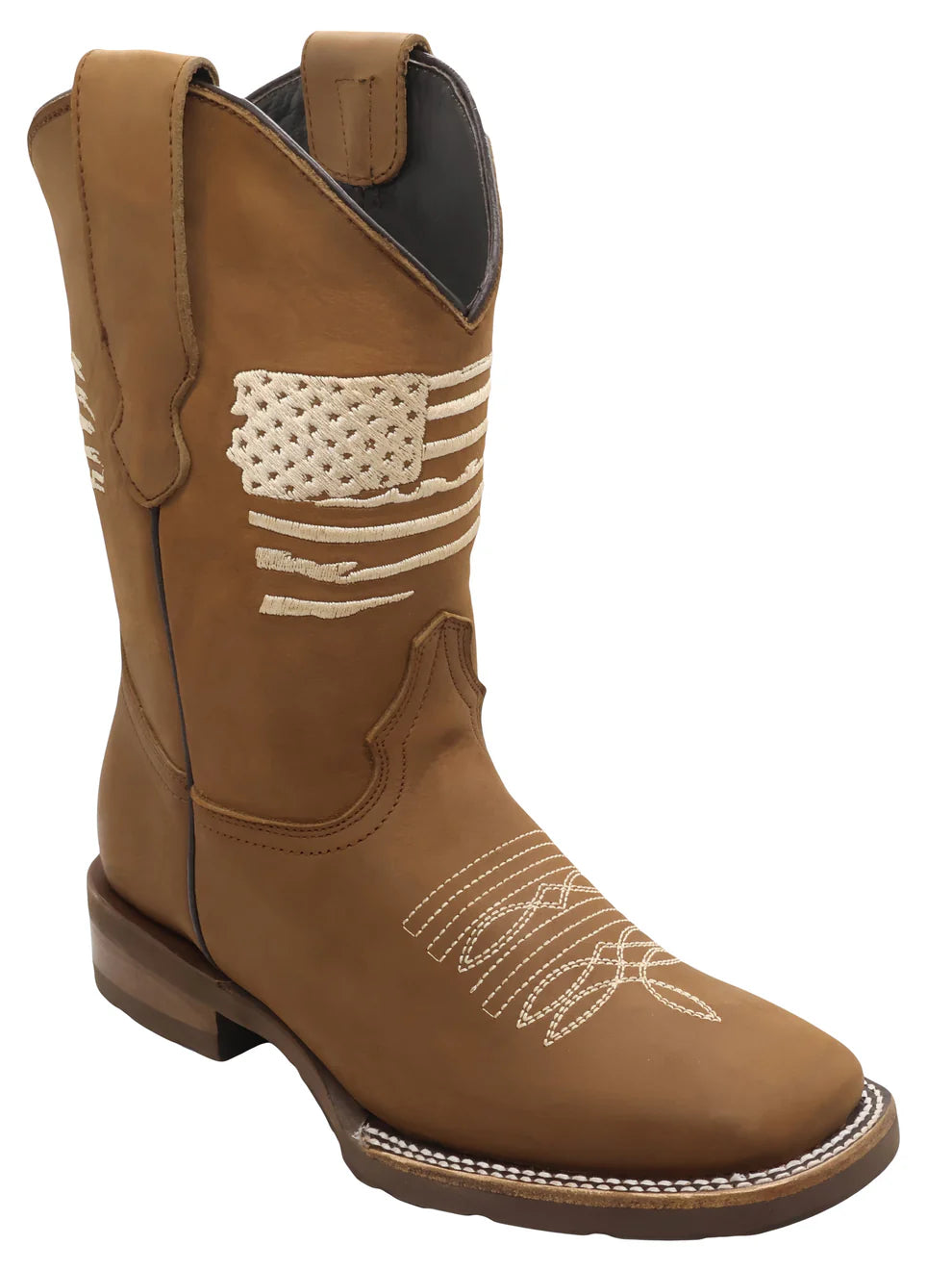 Women´s Silverton Patriot Lady All Leather Wide Square Toe Boots-Tobacco