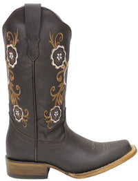 Women´s Silverton Linda All Leather Square Toe Boots-Chocolate