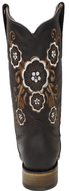 Women´s Silverton Linda All Leather Square Toe Boots-Chocolate
