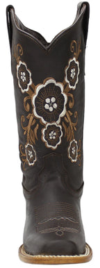 Women´s Silverton Linda All Leather Square Toe Boots-Chocolate
