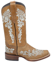 Women´s Silverton Diana All Leatner Square Toe Boots-Beige