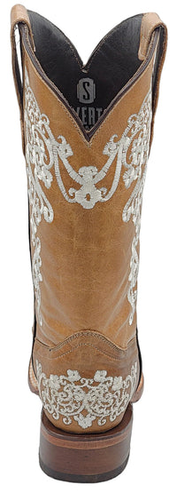 Women´s Silverton Diana All Leatner Square Toe Boots-Beige
