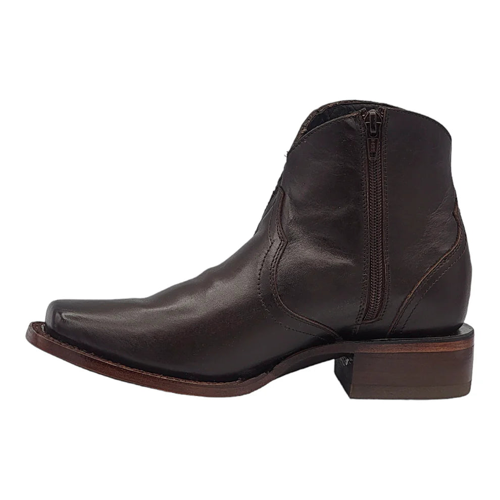 Women´s Silverton Nelly All Leather Square Toe Short Boots-Chocolate