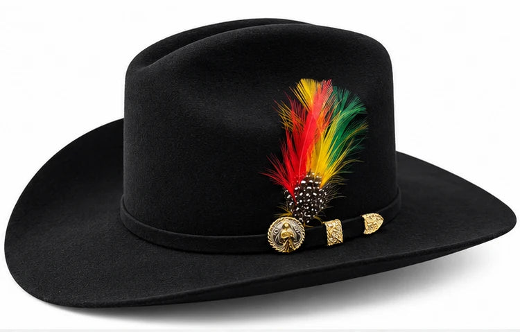 Stone 100X San Judas Sinaloa Style Western Cowboy Fur Felt Hat - Black
