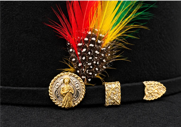 Stone 100X San Judas Sinaloa Style Western Cowboy Fur Felt Hat - Black
