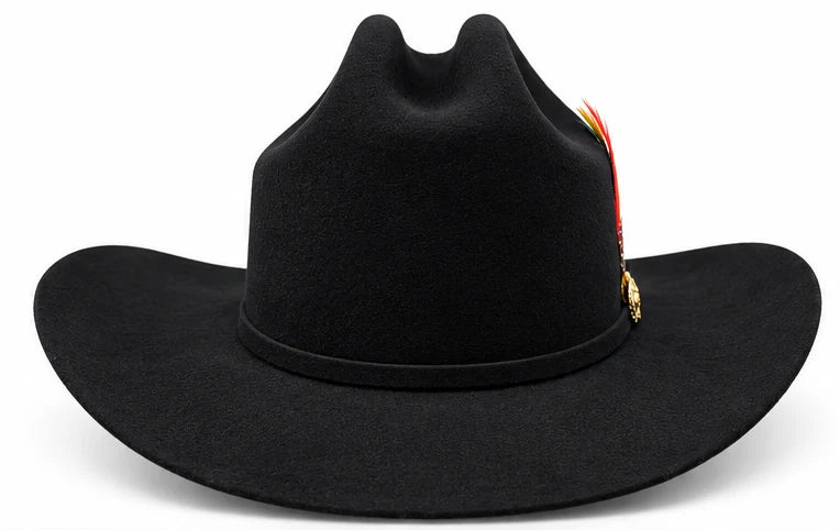 Stone 100X San Judas Sinaloa Style Western Cowboy Fur Felt Hat - Black