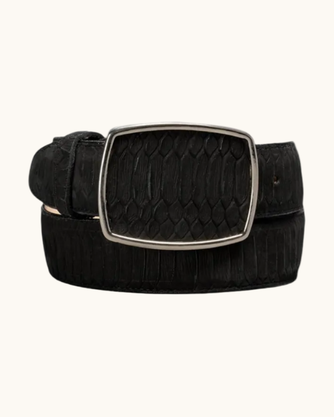 Python snakeskin western belt with removable cowboy buckle