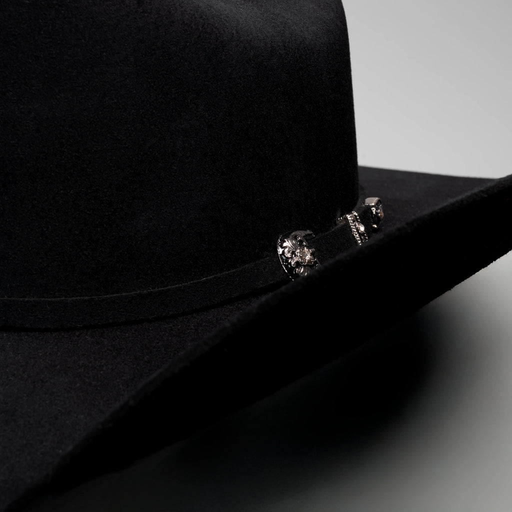 Men’s Rodeo Cartie 100X Sinaloa Style Western Cowboy Fur Felt Hat - Black