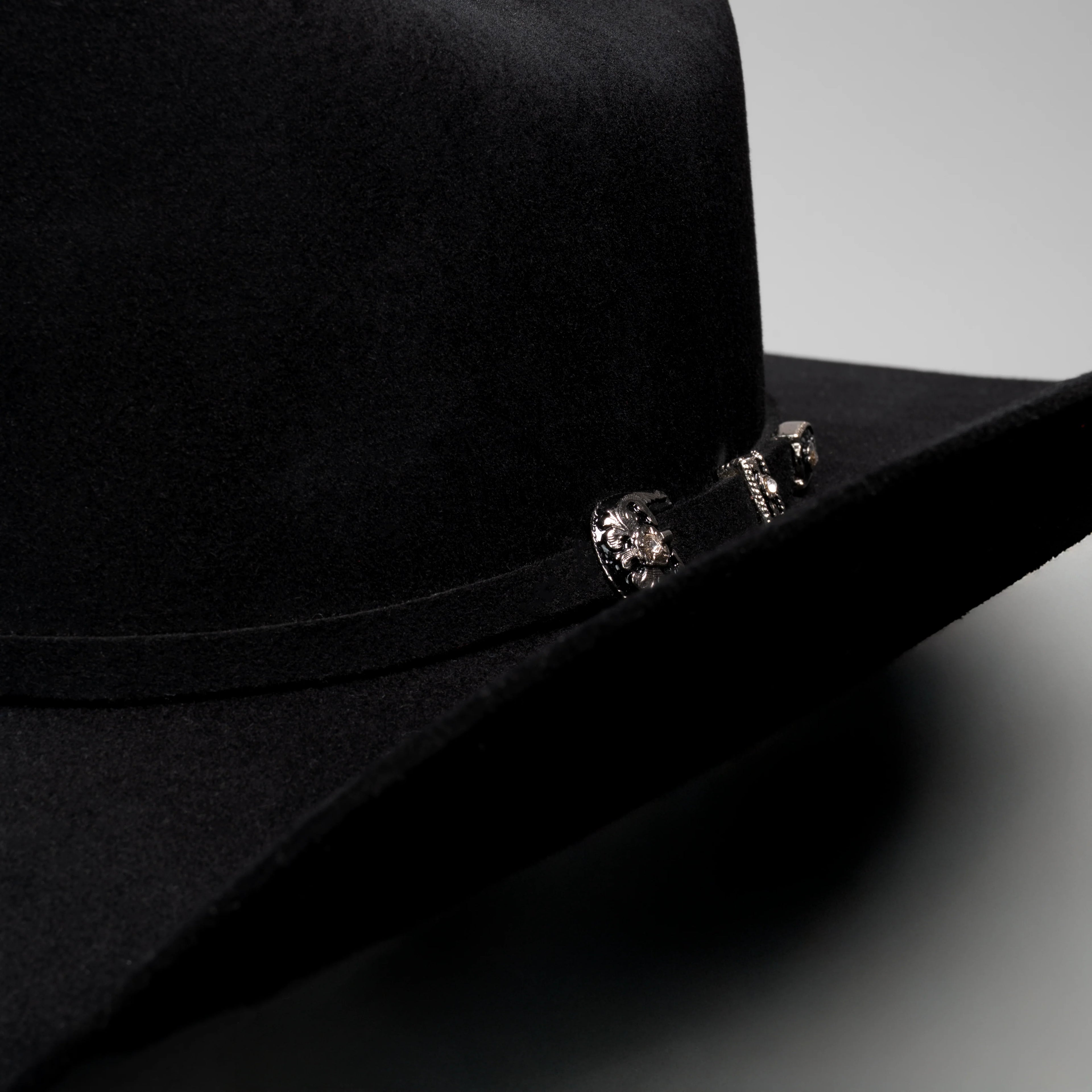 Men’s Rodeo Cartie 100X Sinaloa Style Western Cowboy Fur Felt Hat - Black