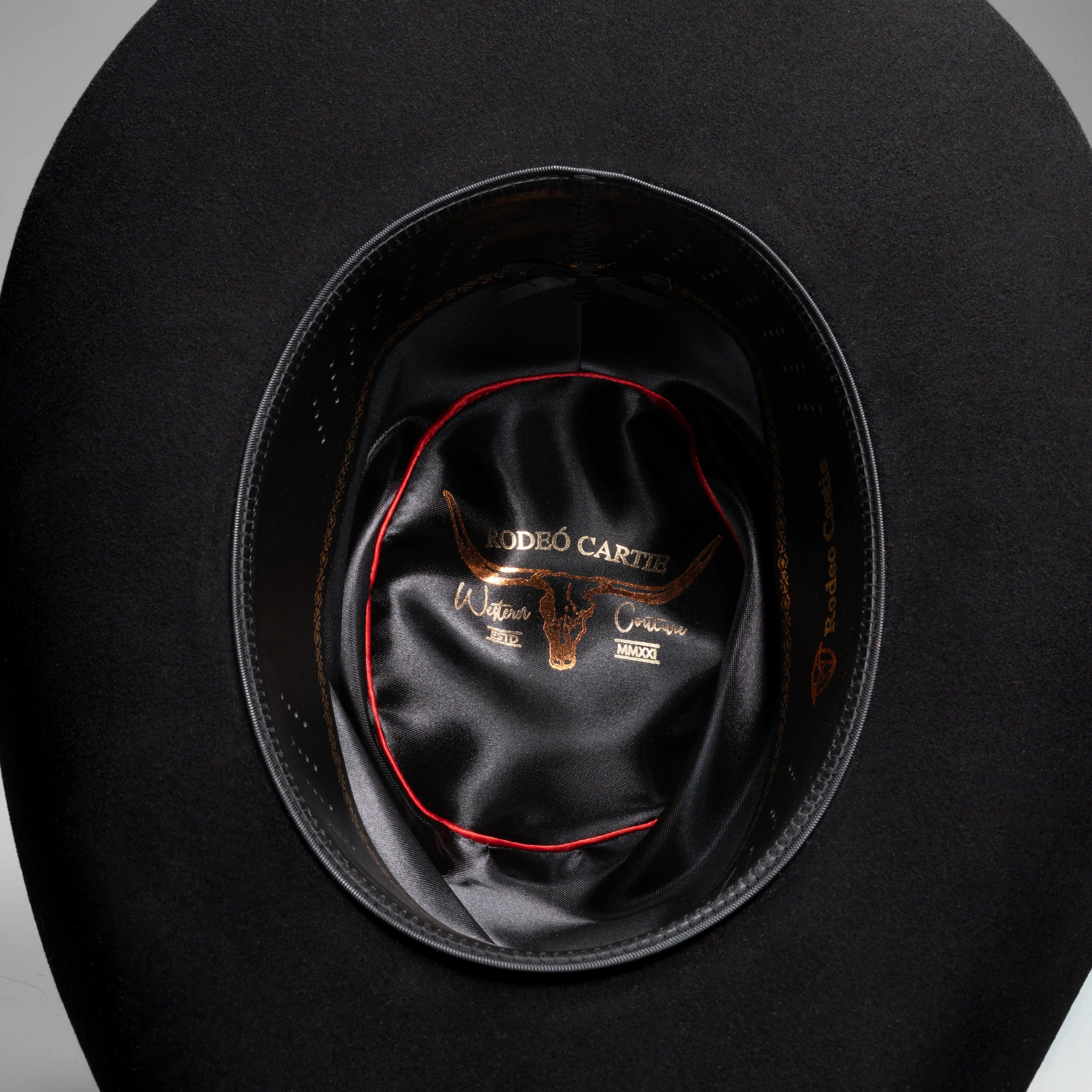 Men’s Rodeo Cartie 100X Sinaloa Style Western Cowboy Fur Felt Hat - Black