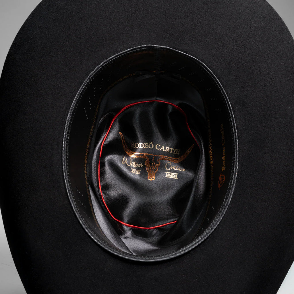 Men’s Rodeo Cartie 50X Sinaloa Style Texana Cowboy Fur Felt Hat - Black
