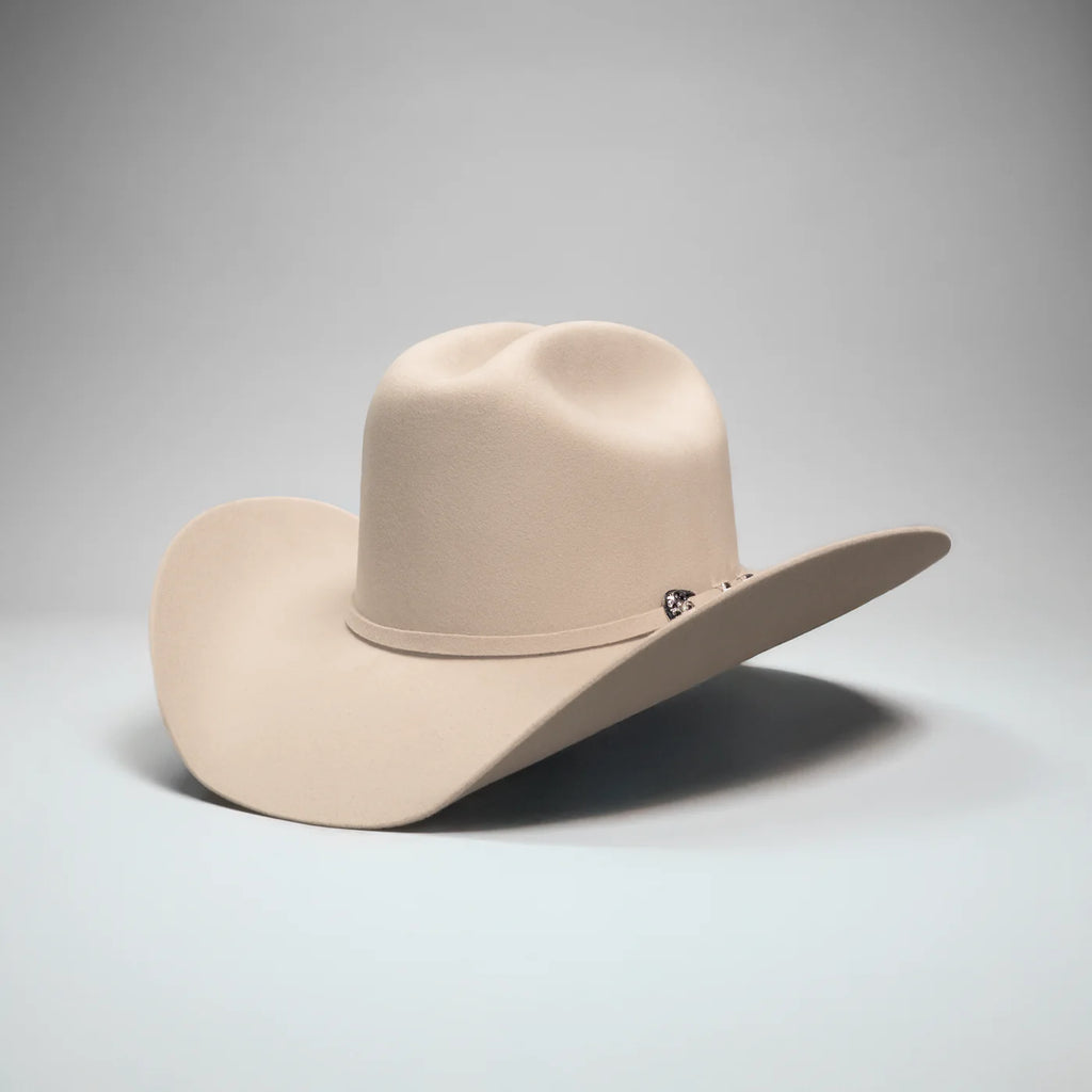 Men’s Rodeo Cartie 100X Sinaloa Style Western Cowboy Fur Felt Hat - Bone