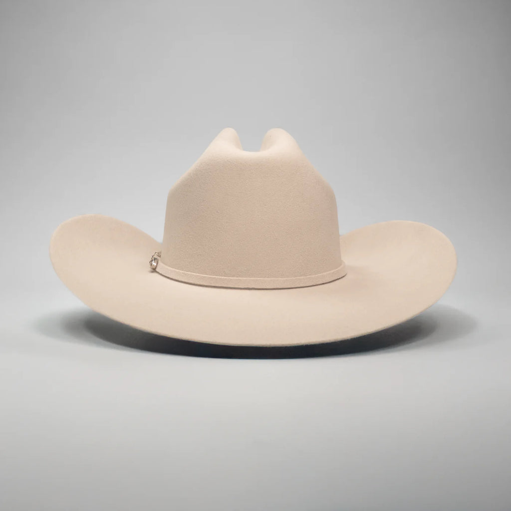 Men’s Rodeo Cartie 100X Sinaloa Style Western Cowboy Fur Felt Hat - Bone