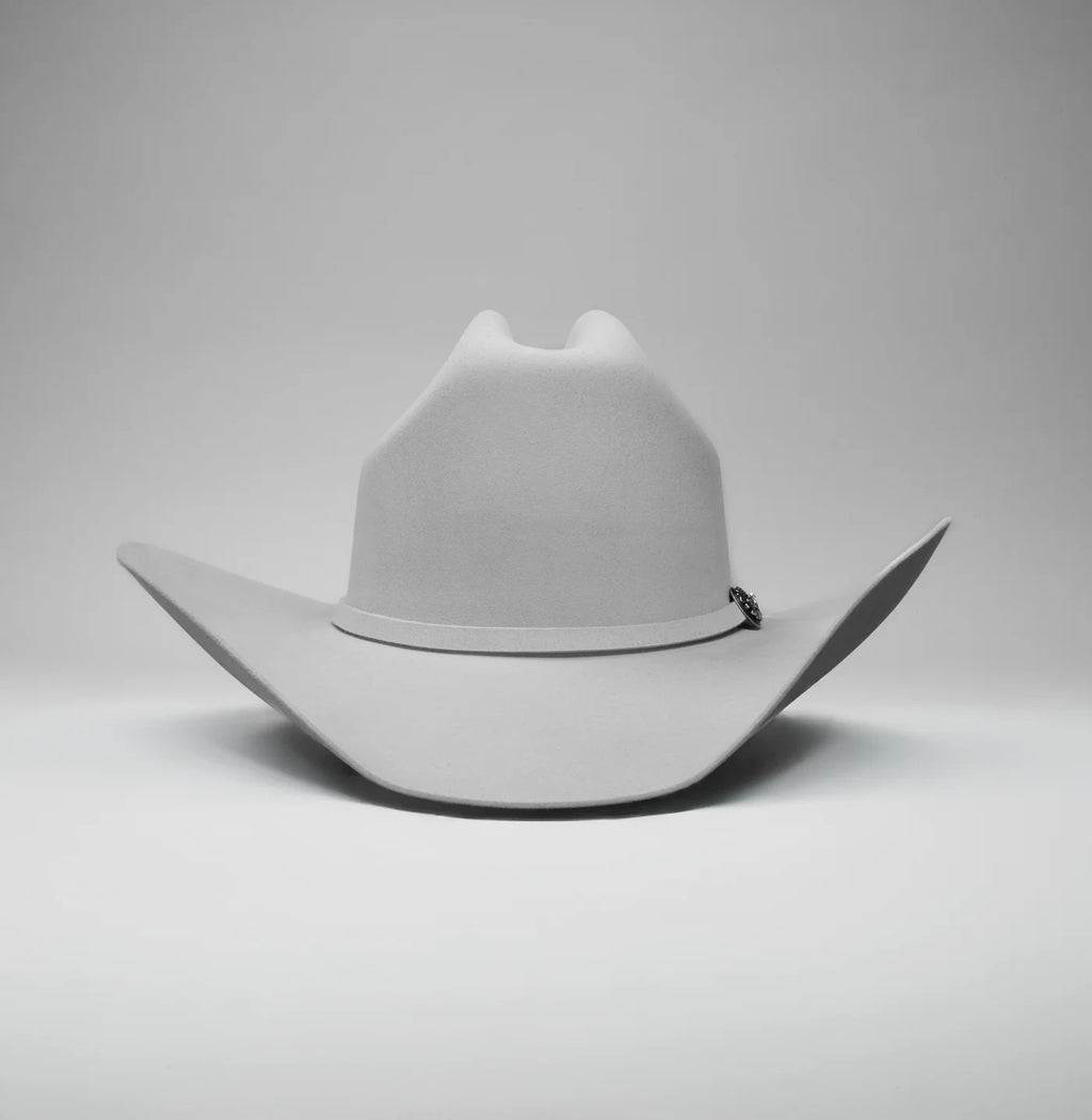 Men’s Rodeo Cartie 50X Sinaloa Style Texana Cowboy Fur Felt Hat - Silver