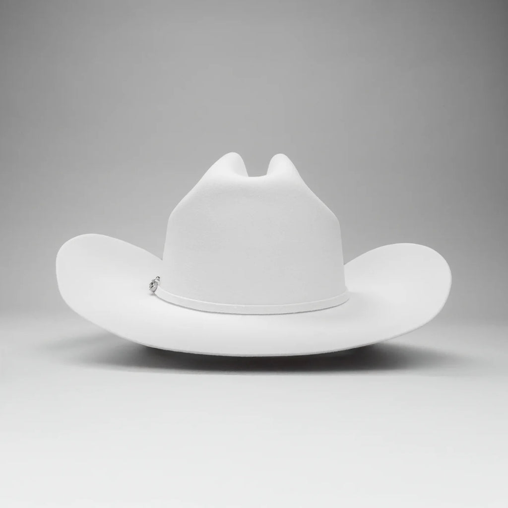 Men’s Rodeo Cartie 100X Sinaloa Style Western Cowboy Fur Felt Hat - White