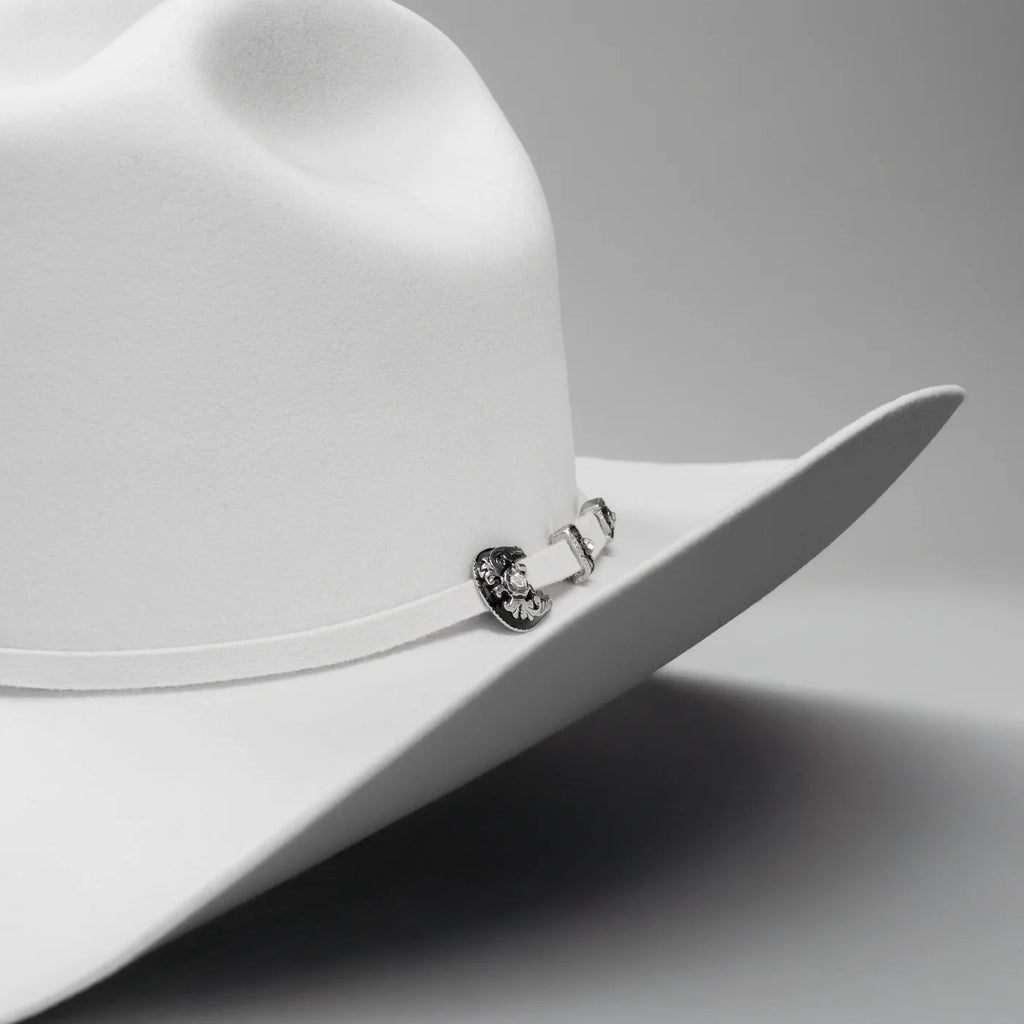 Men’s Rodeo Cartie 100X Sinaloa Style Western Cowboy Fur Felt Hat - White
