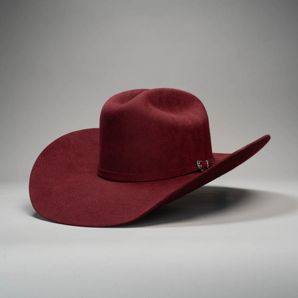 Men’s Rodeo Cartie 50X Texas Style Texana Cowboy Fur Felt Hat - Wine