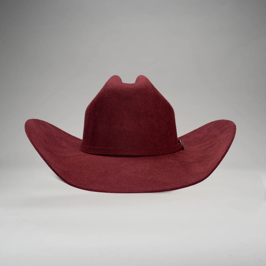 Men’s Rodeo Cartie 50X Texas Style Texana Cowboy Fur Felt Hat - Wine