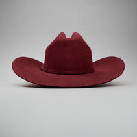 Men’s Rodeo Cartie 50X Sinaloa Style Texana Cowboy Fur Felt Hat - Wine