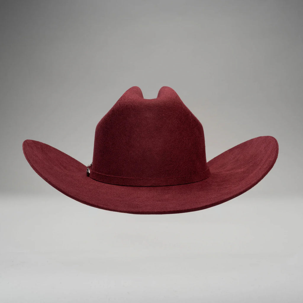 Men’s Rodeo Cartie 50X Texas Style Texana Cowboy Fur Felt Hat - Wine