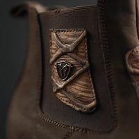 Men’s Rodeo Cartie Genuine Leather Pirarucu Fish Print Square Toe Ankle Boots - Oryx