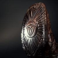 Durable hsole on men’s brown pirarucu square toe cowboy boots