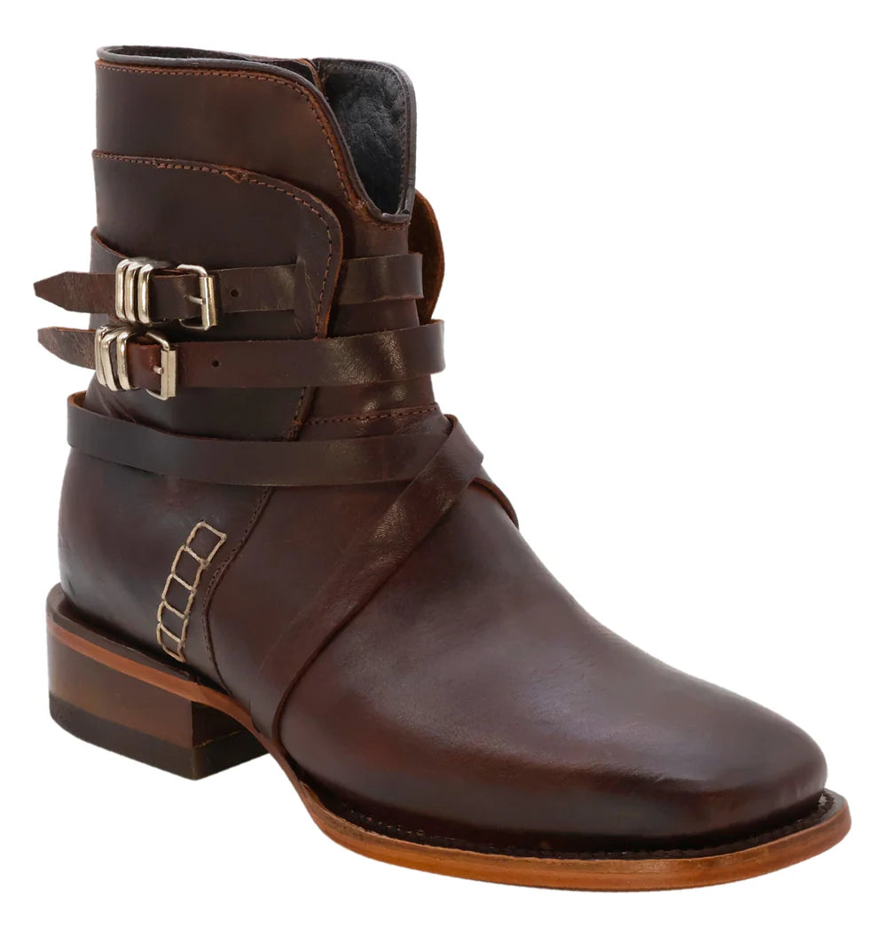 Women´s Silverton Reba All Leather Wide Square Toe Short Boots-Honey