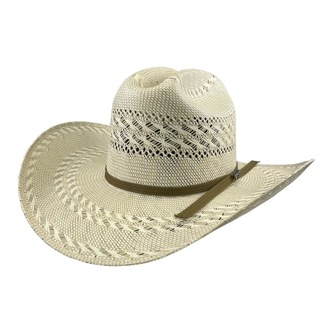 Men’s Tombstone 30X Johnson Style Bicolor Western Cowboy Shantung Straw Hat
