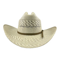 Men’s Tombstone 30X Johnson Style Bicolor Western Cowboy Shantung Straw Hat