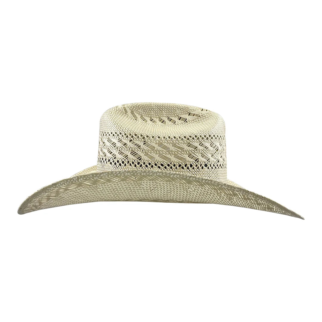 Men’s Tombstone 30X Johnson Style Bicolor Western Cowboy Shantung Straw Hat